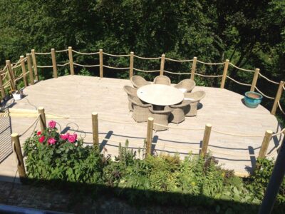 Deck outdoor seating area