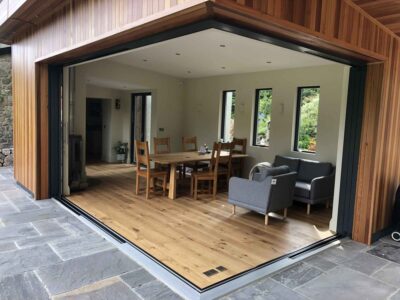 extension with sliding door